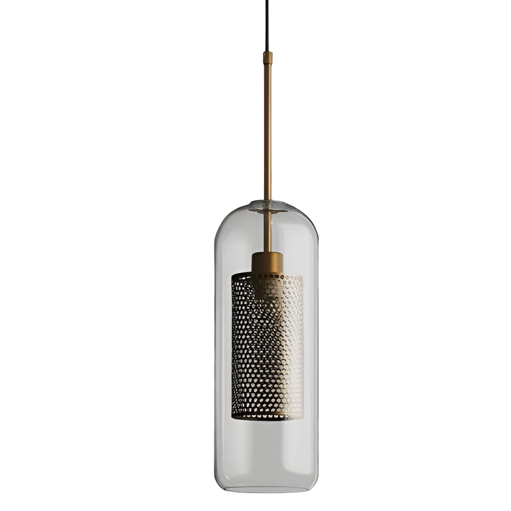 Minimalist Round Glass LED Industrial Light Chandelier