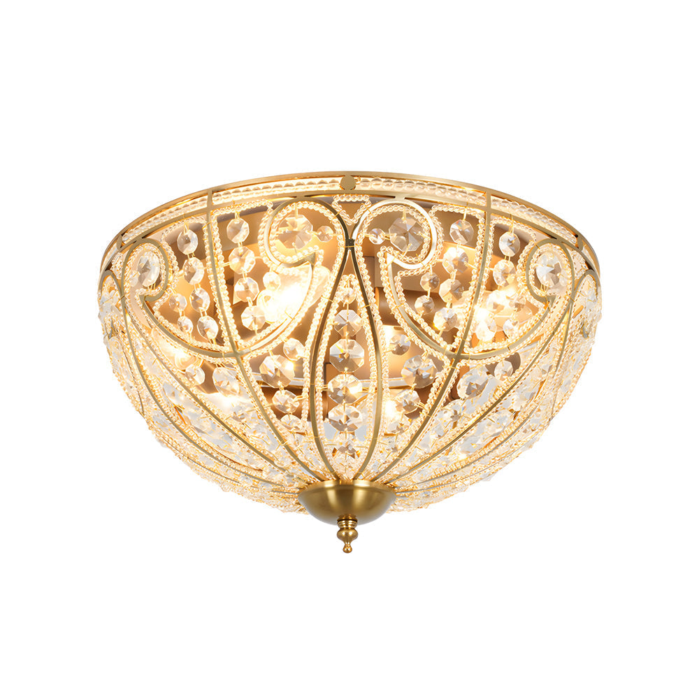 Crystal Adorned Roman Ceiling Fixture Chandelier