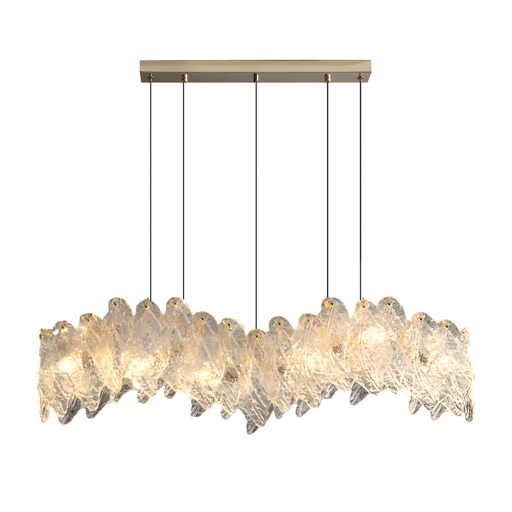 Handmade Leaf Glass Round 3 Step Dimming Chandelier