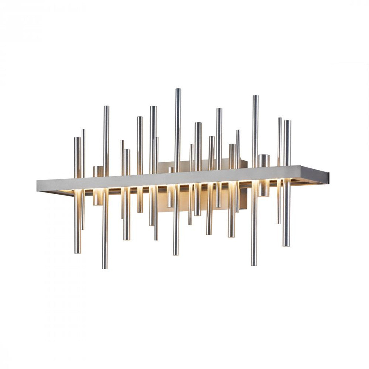Otto Wall Light, 2-Light, Brass w/ Black, Clear Bowls, Clear Tube w/Meshing, 21.75"H, Hardwired Wall Sconce, detail 2