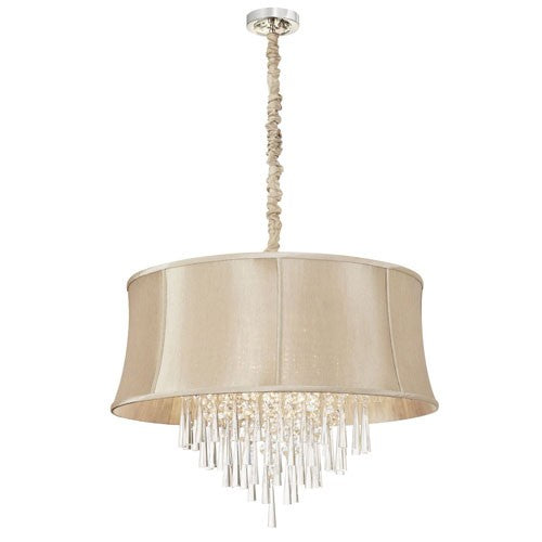 Crystal Eight-Light Polished Chrome Pendant Light