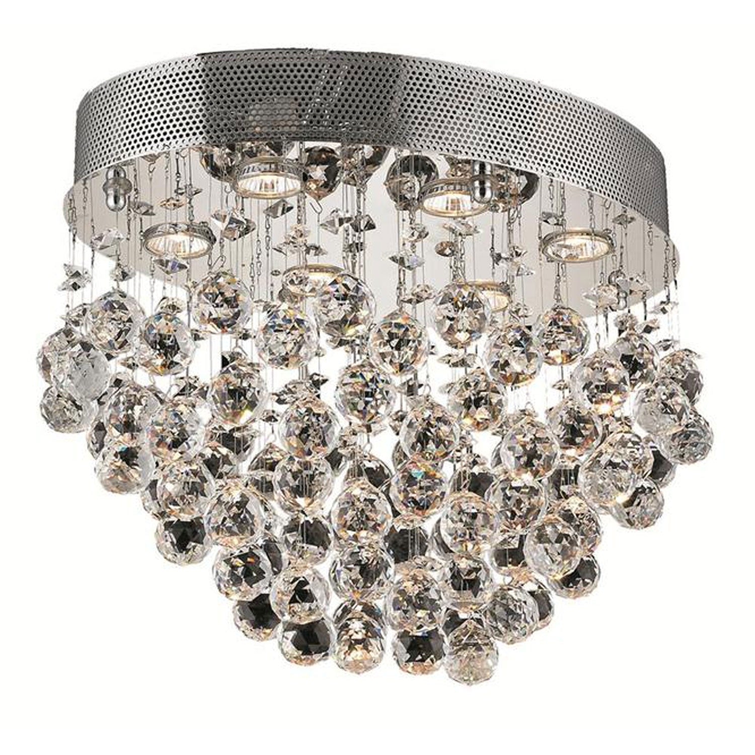 Galaxy Chrome Six-Light 14-Inch Flush Mount with Royal