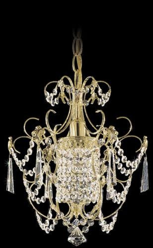 Gold One-Light Clear Heritage Handcut 12.5W Chandelier