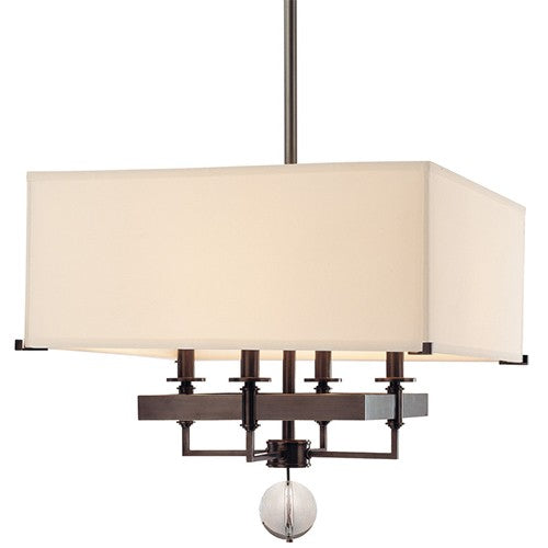 Old Bronze 19-Inch Four-Light Pendant with White Faux