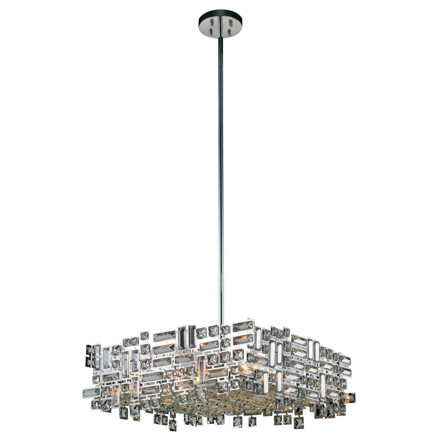 Picasso Chrome 24-Inch Six-Light Square Pendant