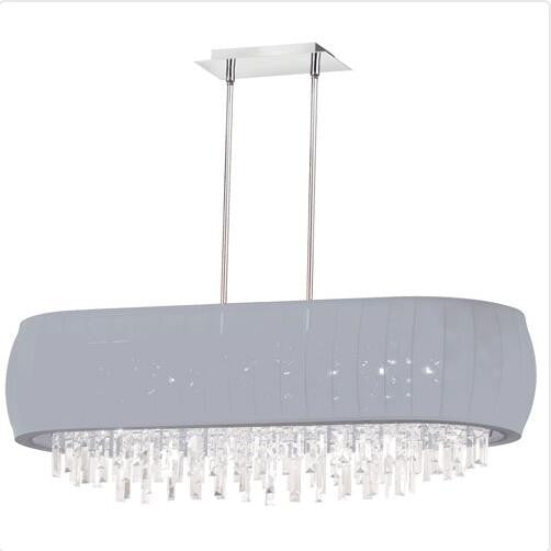 Chrome Eight-Light Crystal Chandelier with Silver Lycra