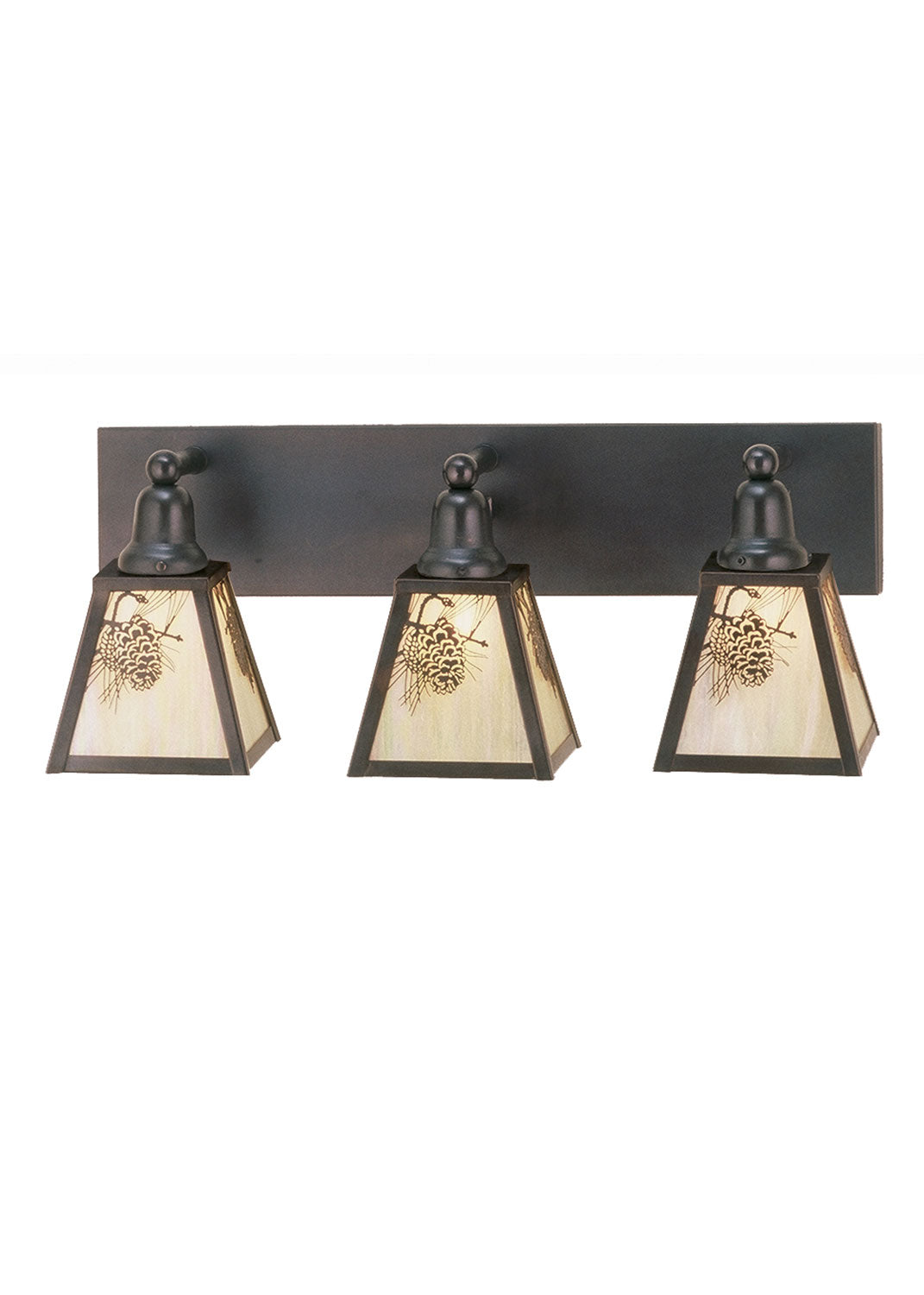 Winter Pine 24 Inch 3-Light 10.00" Mahogany Bronze Wall Sconce front view