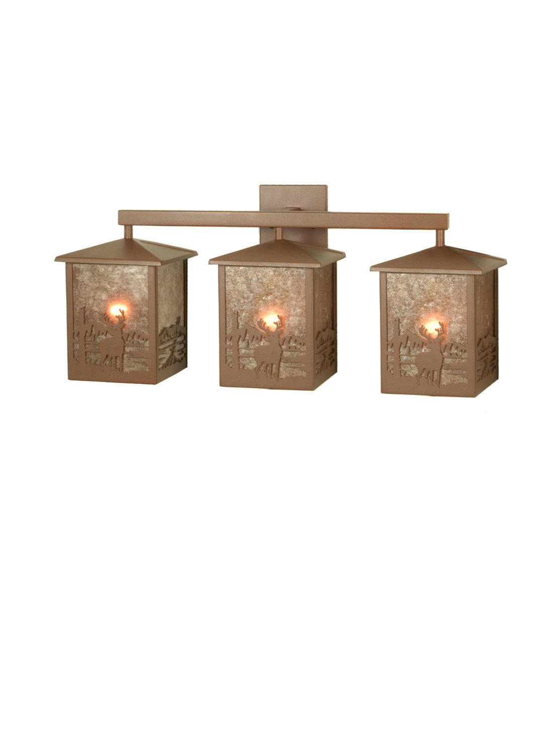Deer Creek 27 Inch 3-Light 11.50" Rust Wall Sconce front view