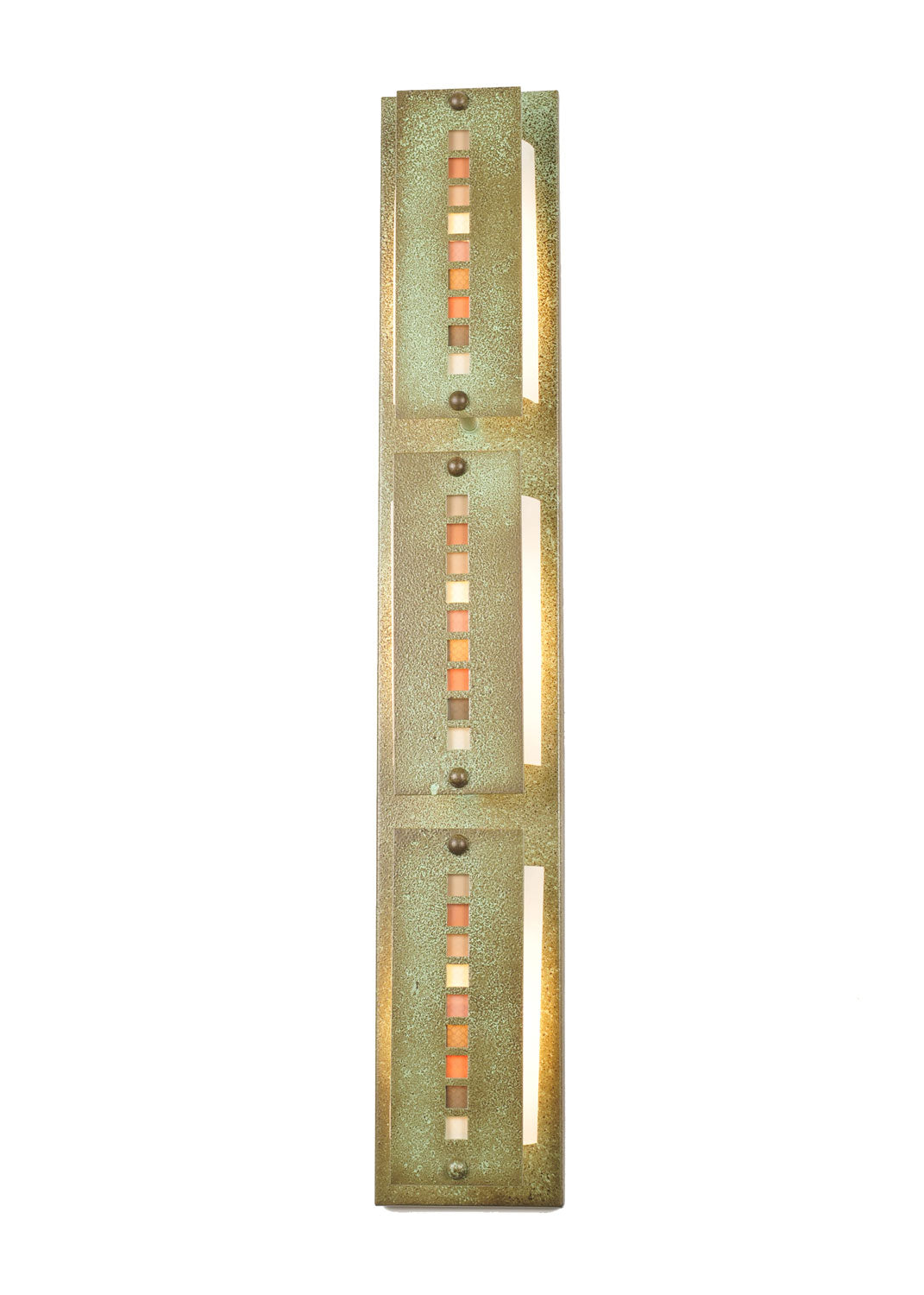 Moss Creek Stepping Stone 36 Inch 3-Light 6.00" Black Metal,Tarnished Copper Wall Sconce front view