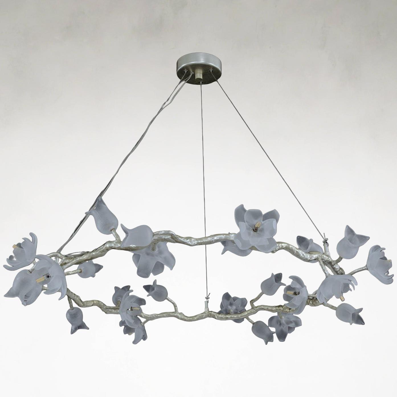 Churippu 12-Light Pale Silver Leaf Chandelier Ceiling Fi x ture