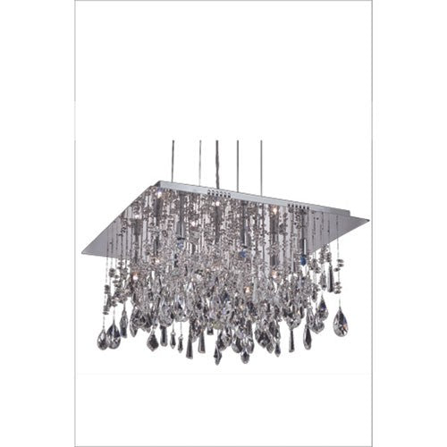 Chrome Nine-Light Chandelier with Clear Royal Cut