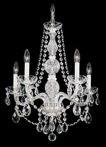 Silver Five-Light Clear Heritage Handcut Chandelier