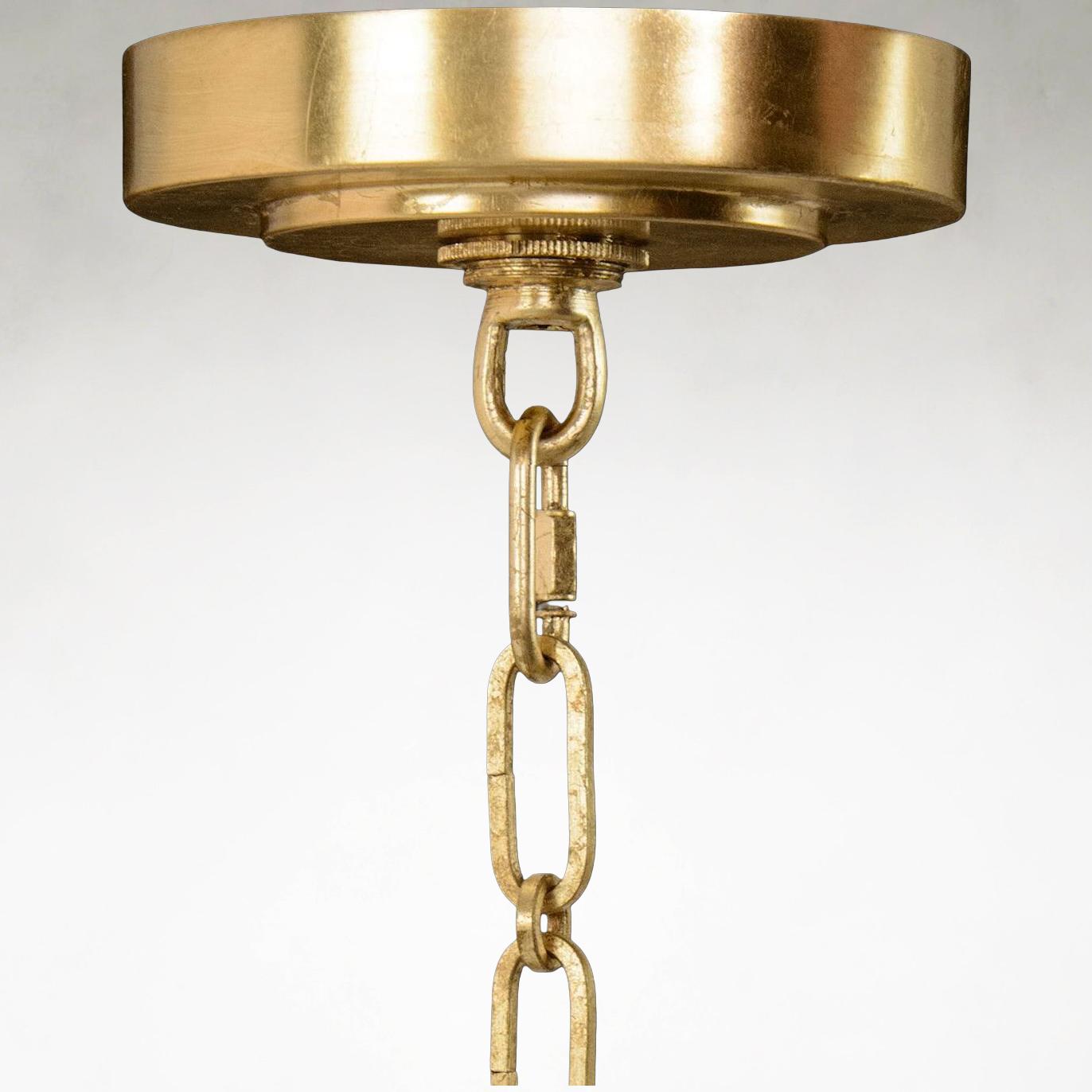 Bonheur Twelve-Light 37-Inch Ceiling Chandelier in Gold and Silver Leaf Finish