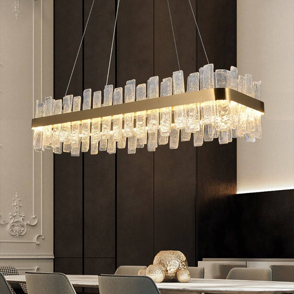 Ariano Frosted Glass Dining Room Chandelier detail view 5