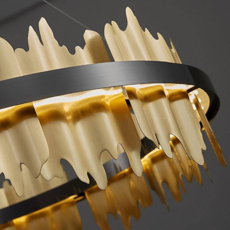 Nera 2-Tier Brushed Brass Modern Chandelier