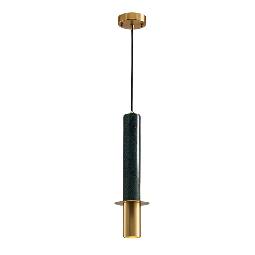 Marble Elongated Cylindrical Terrazzo LED Chandelier