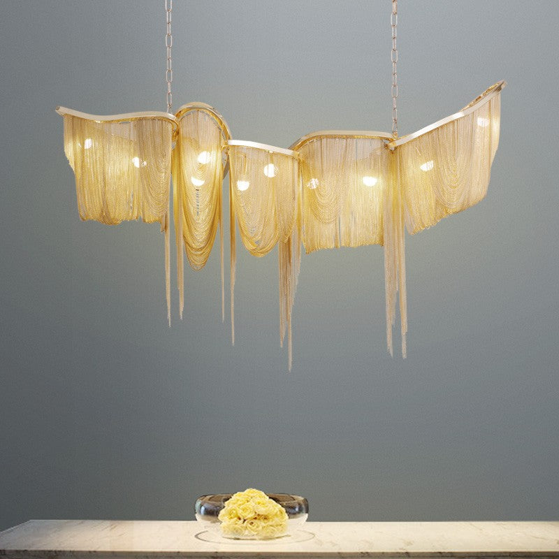 Minimalist Villa Complex Lobby Lamps Metal Chandelier
