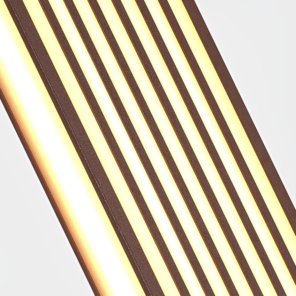 Retro Vertical Stripe Grid LED Waterproof Brown Exterior Wall Light, Outdoor Wall Light, detail 11