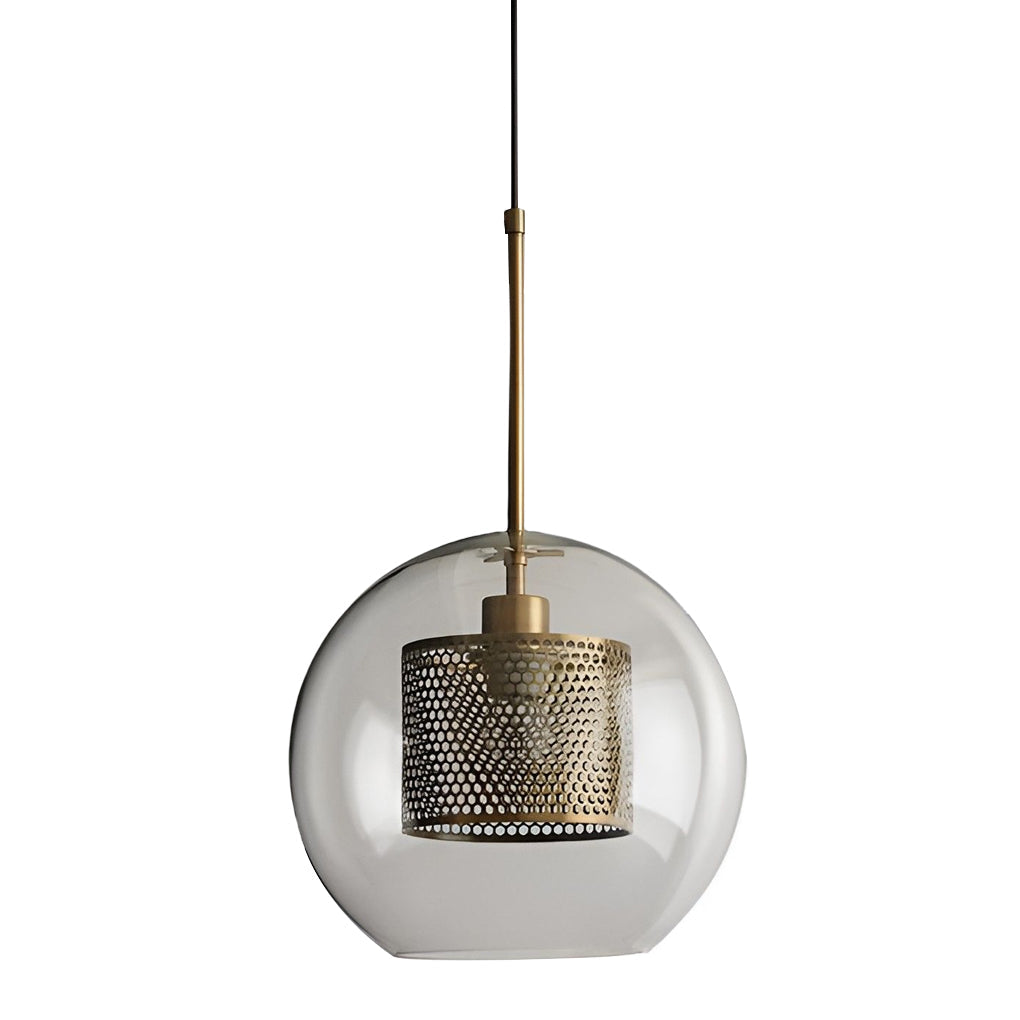 Minimalist Round Glass LED Industrial Light Chandelier