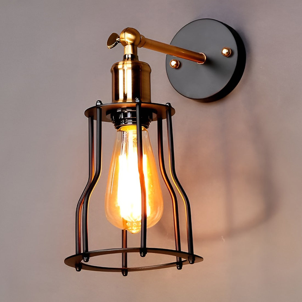 Adjustable Retro Iron E26 Waterproof Industrial Plug-In Wall Light, Plug-In Wall Sconce, detail 4