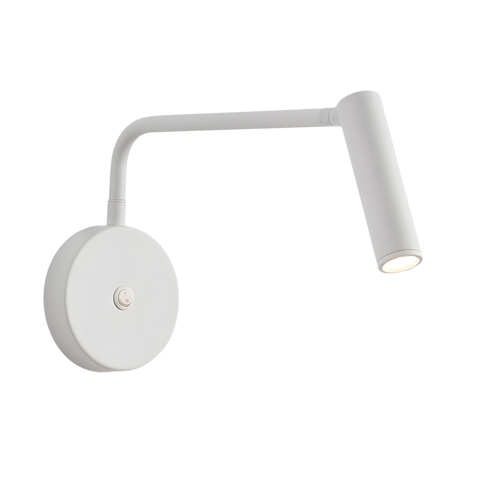 Black/White Tube LED Pivot Arm Wall Light, detail angle 10, Tianguang Select