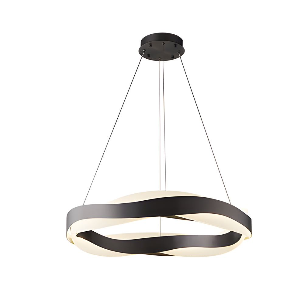 1-Light Linear Wavy Round LED Chandelier