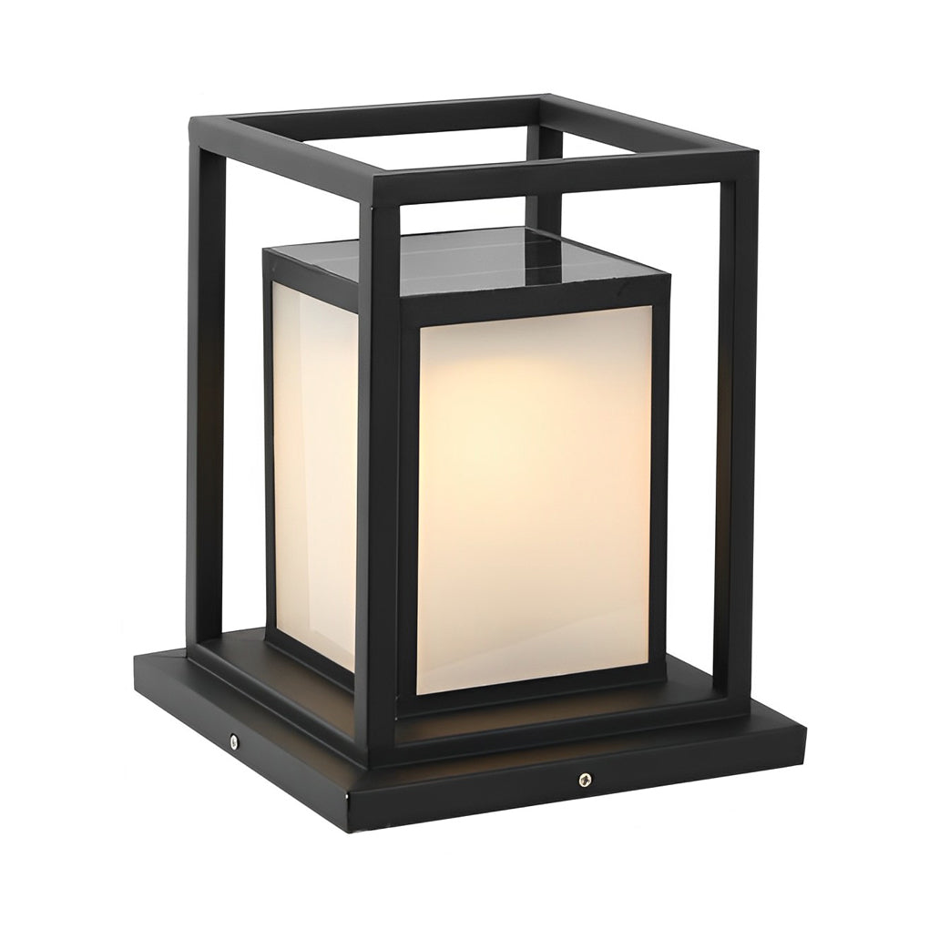 Exterior Waterproof LED Black Contemporary Solar Fence Post Lights Pillar Lamp, Outdoor Wall Light, detail 11
