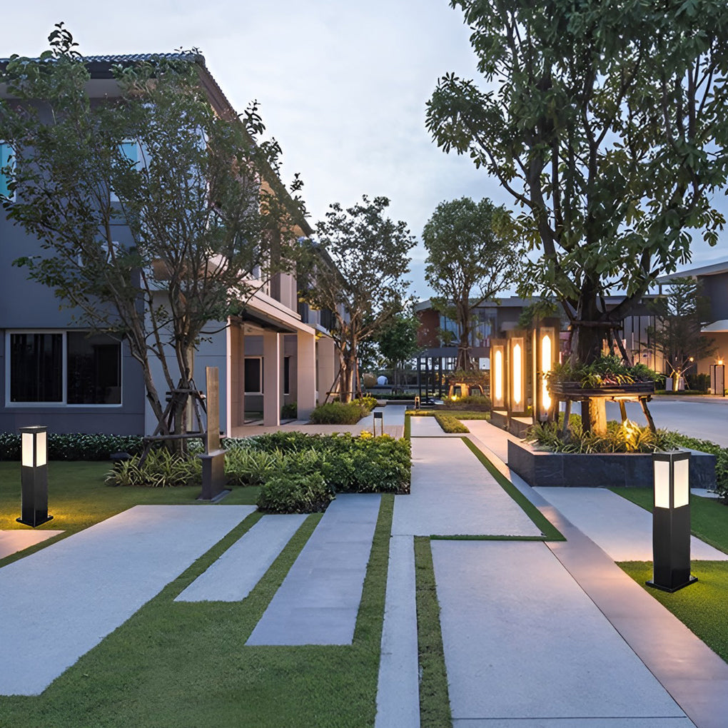 Industrial-Style Square LED Solar Landscape Lighting Waterproof Exterior, outdoor light, detail angle 4, Tianguang Select