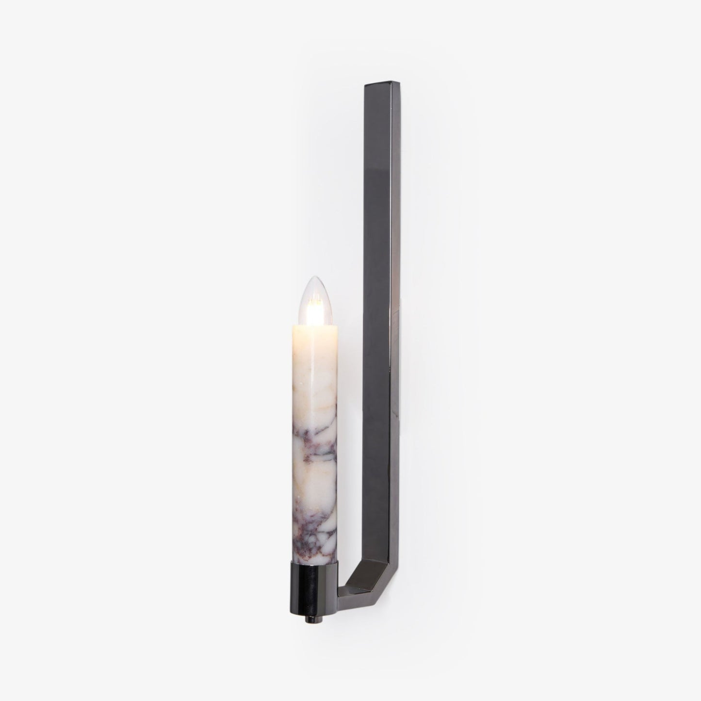 Lumivolt Alabaster Wall Light - Dia 13cm x H 54cm Metal, Hardwired Wall Sconce