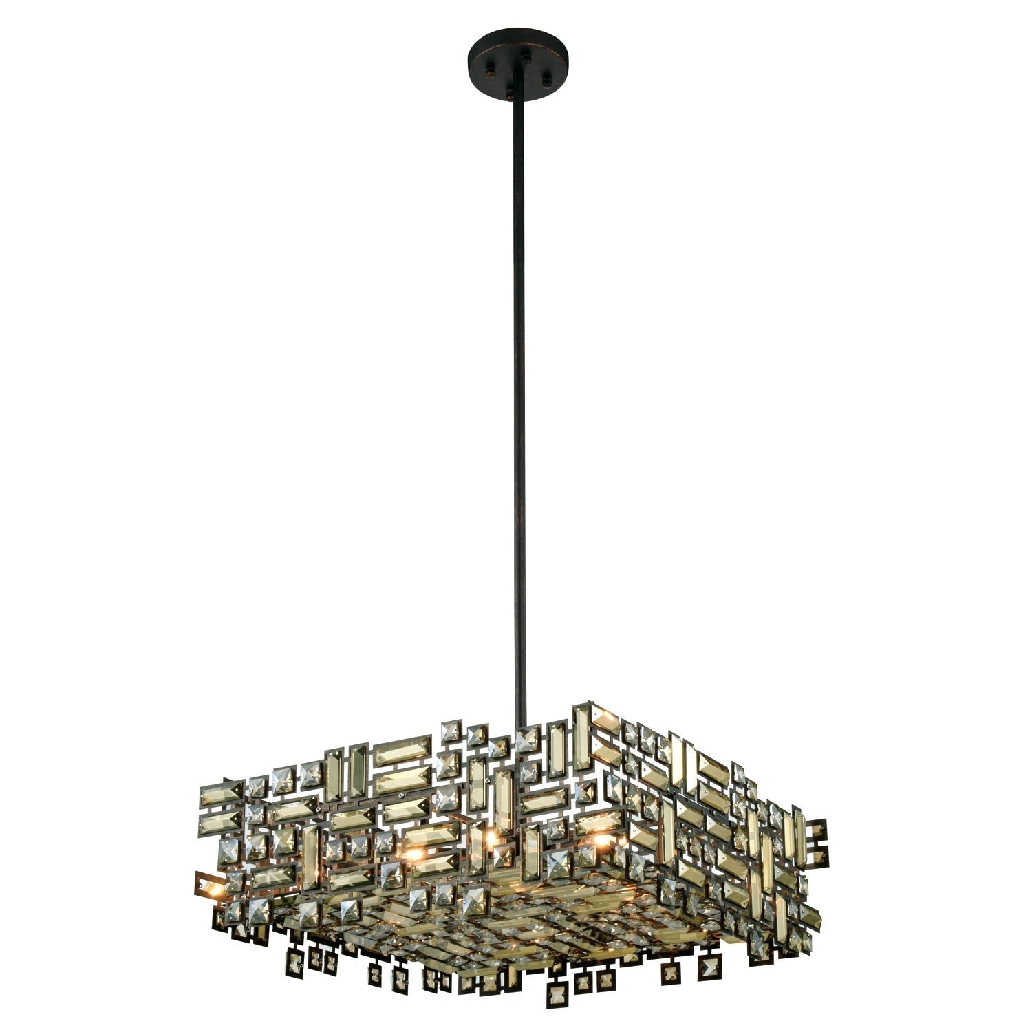 Picasso Dark Bronze 24-Inch Six-Light Square Pendant