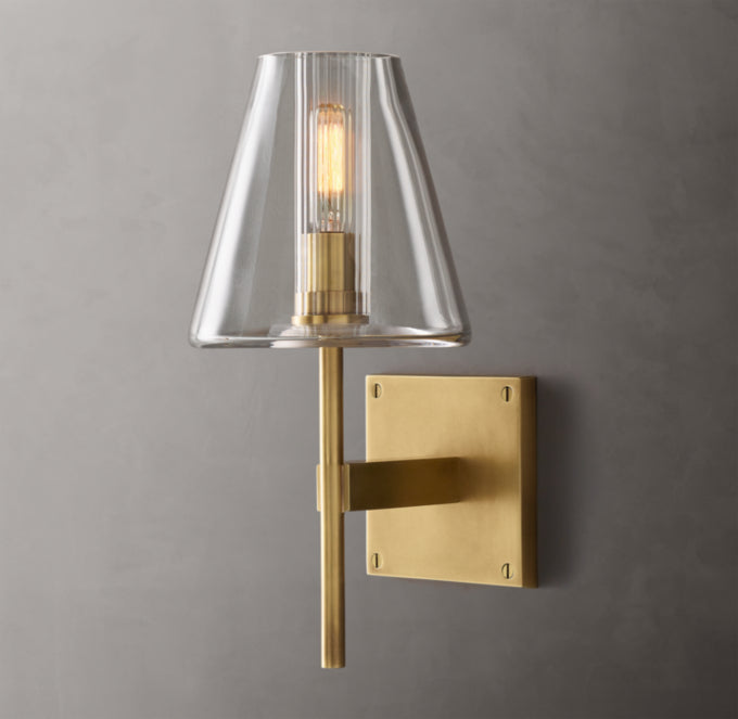 Fulham Glass Shade Wall Light, Bathroom Wall Sconce, detail 12