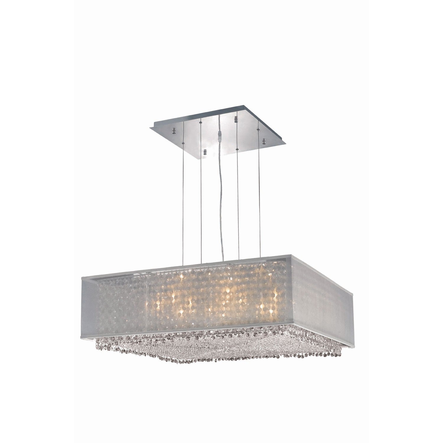 Moda Chrome 13-Light Silver Shade Pendant with Golden