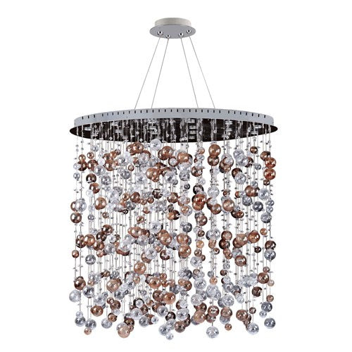 Chrome 18-Light Oval Convertible Pendant with Firenze