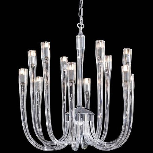 Metropolitan Chrome and Clear Glass 12-Light Chandelier