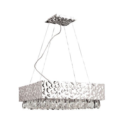 Martellato Chrome Twelve-Light Pendant with Clear