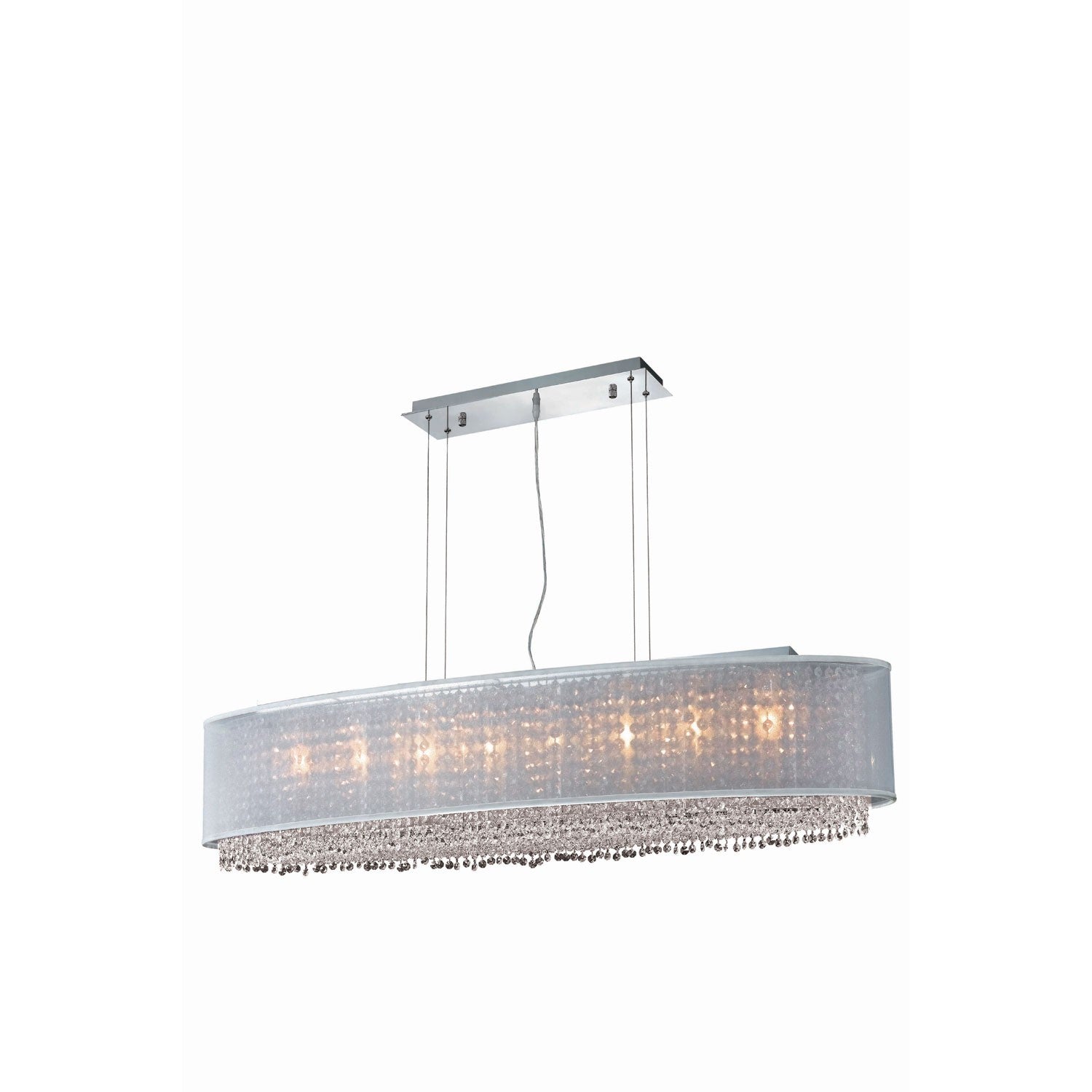 Moda Chrome Eight-Light Silver Shade Pendant