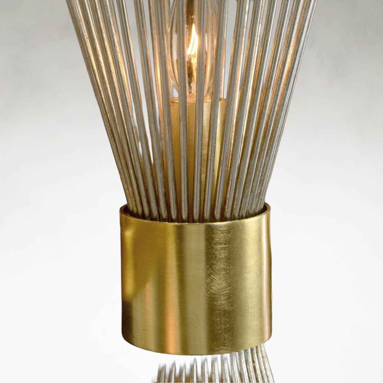 Bonheur Twelve-Light 37-Inch Ceiling Chandelier in Gold and Silver Leaf Finish