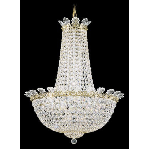 Roman Empire Polished Gold 16-Light Clear Pendant Light