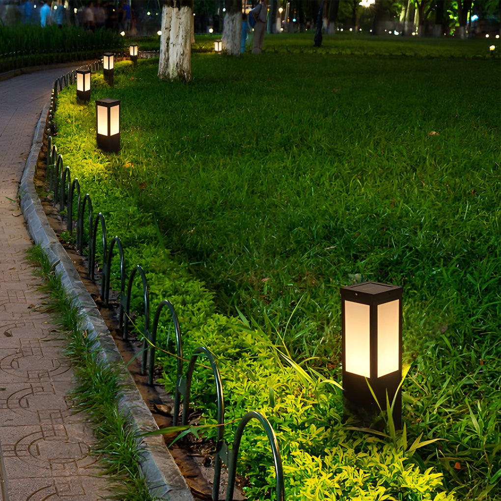 Industrial-Style Square LED Solar Landscape Lighting Waterproof Exterior, outdoor light, detail angle 3, Tianguang Select