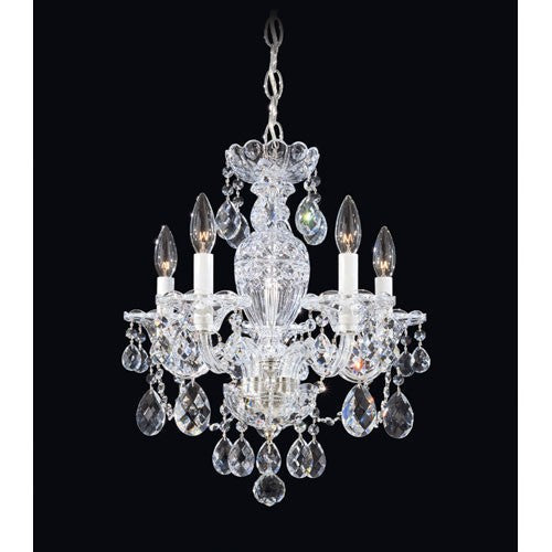 Silver Five-Light Clear Heritage Handcut Chandelier