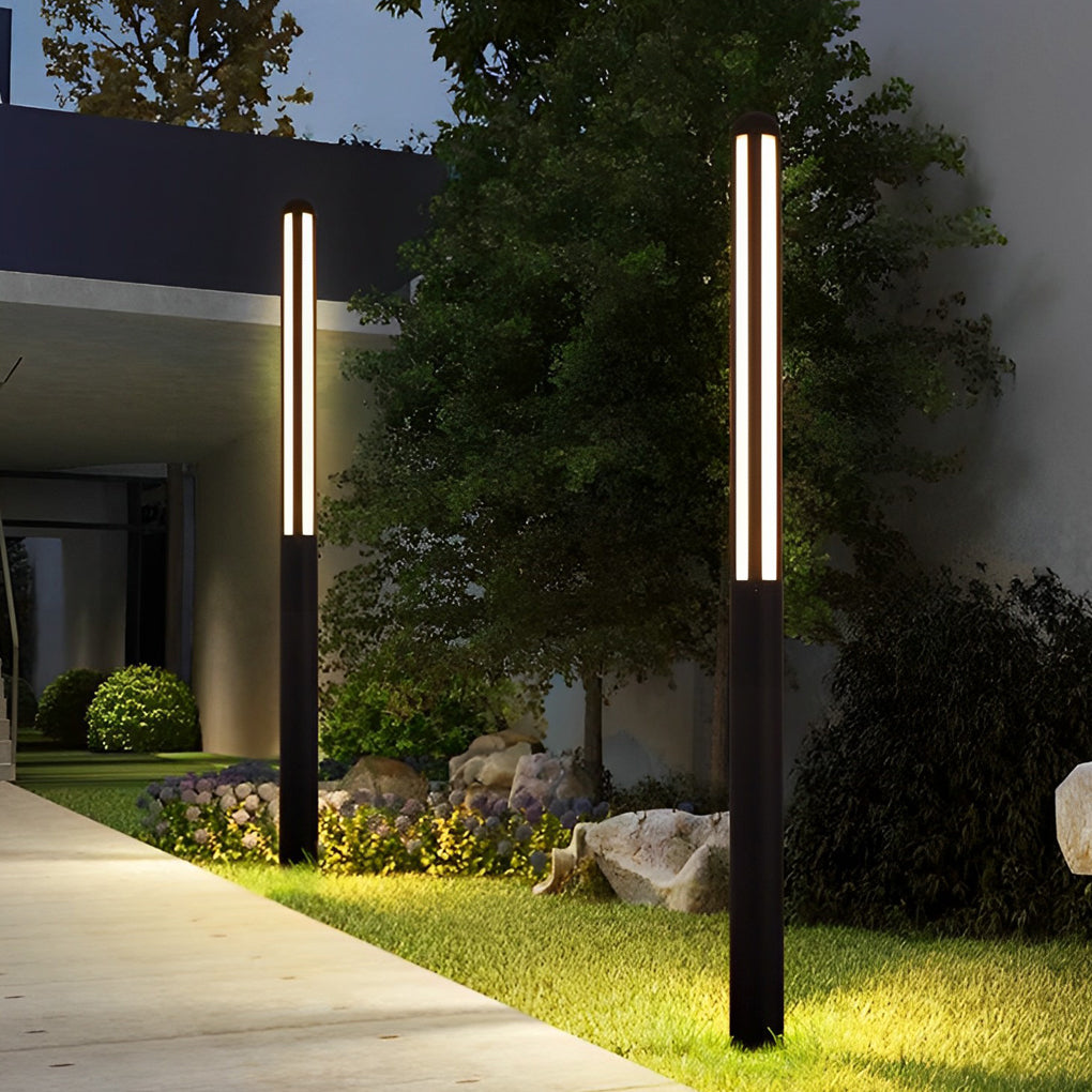 Clean-Lined Waterproof LED Black Contemporary Residential Exterior Pole, outdoor light, main view, Tianguang Select