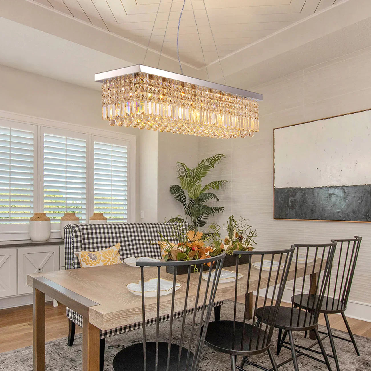 Crystal Kitchen Rectangle Chandelier