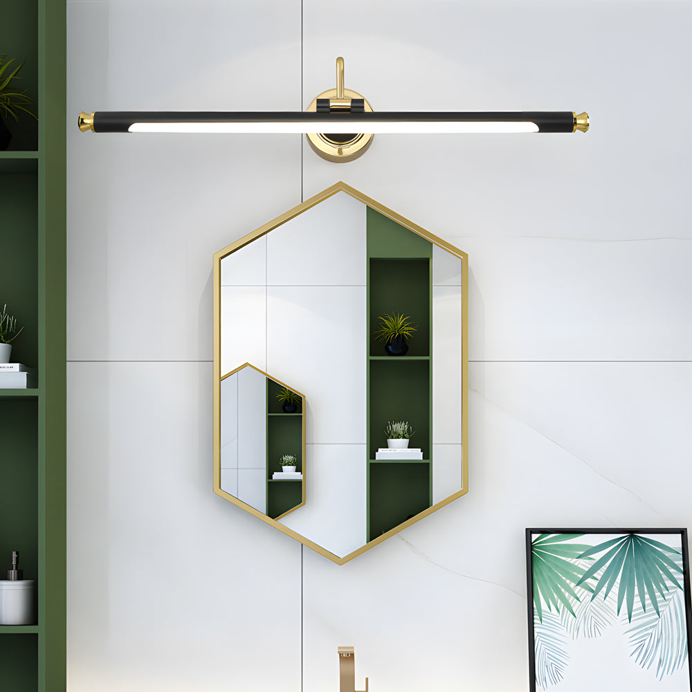 Gold and Black Rotatable Linear Vintage Vanity Light