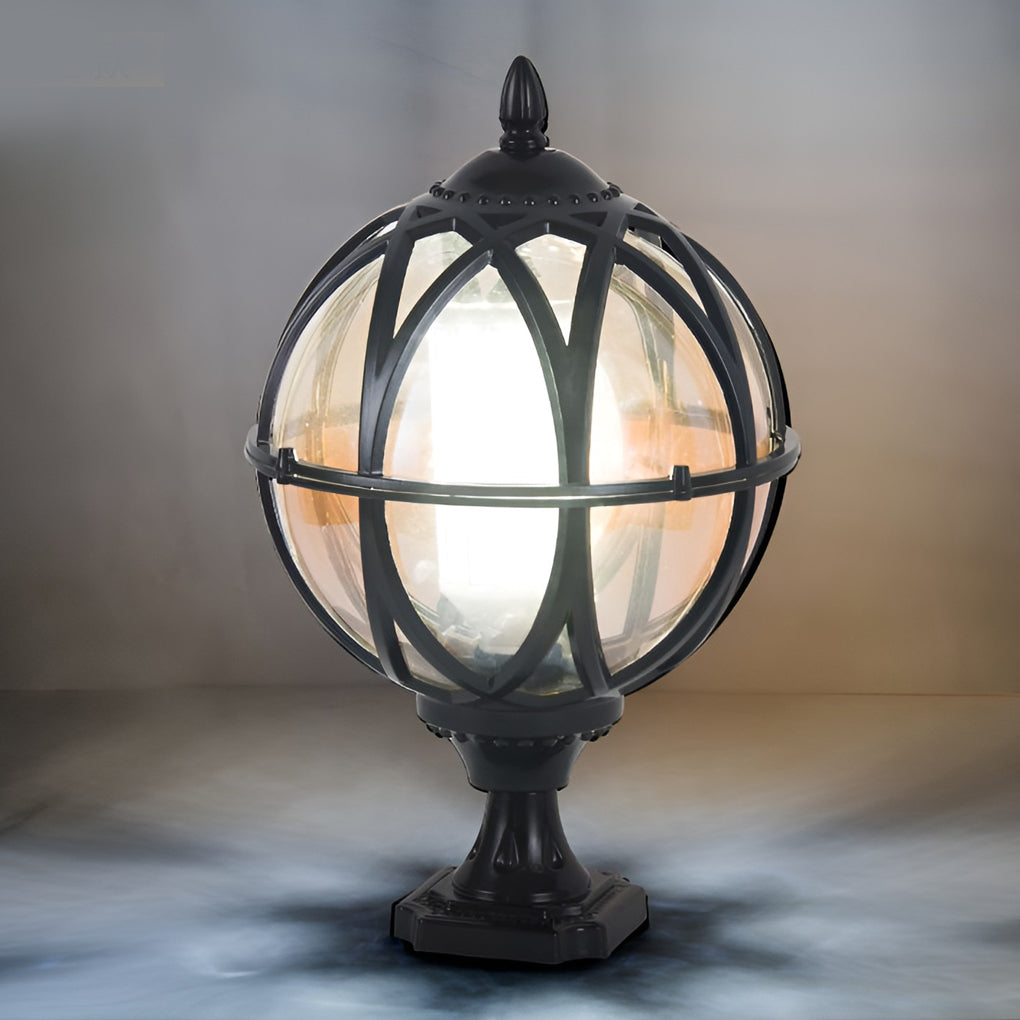 Round Glass E26 Waterproof European Post Caps Lights