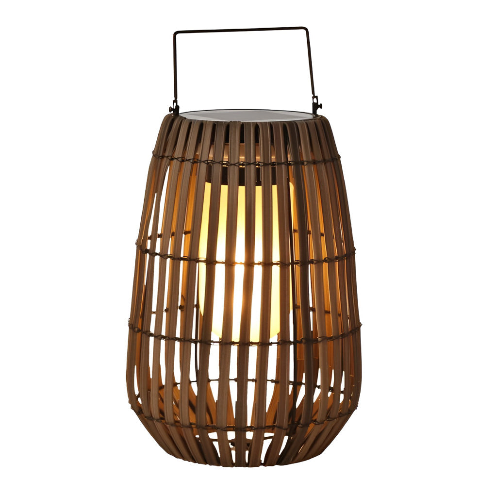Rattan Portable Lantern Shaped LED Waterproof Solar Exterior Lights - 16" Plastic, Outdoor Wall Light, detail 8