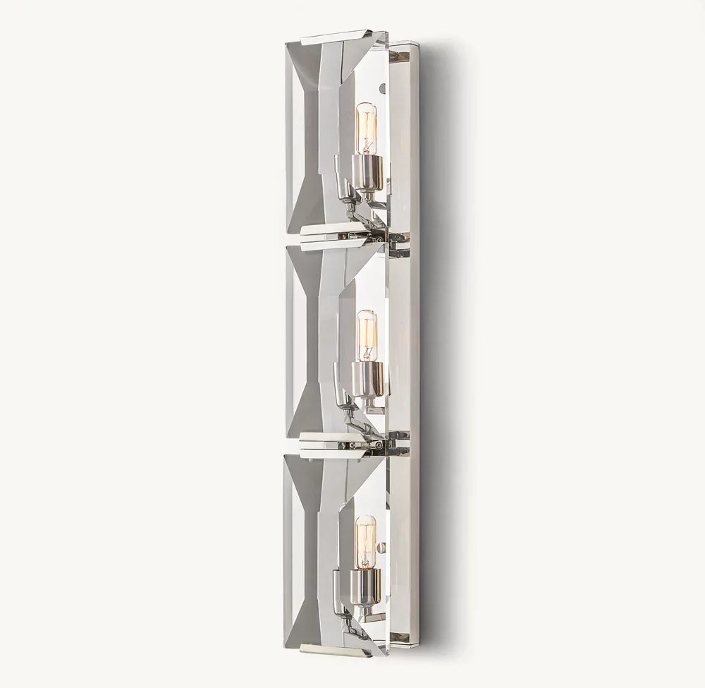 Harlow Crystal Triple Wall Light, Bedroom Wall Sconce, detail 15