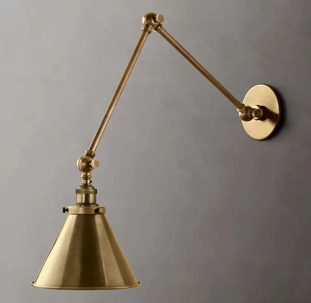 20th Century Library Style Double Wall Light, Hardwired Wall Sconce, detail 2