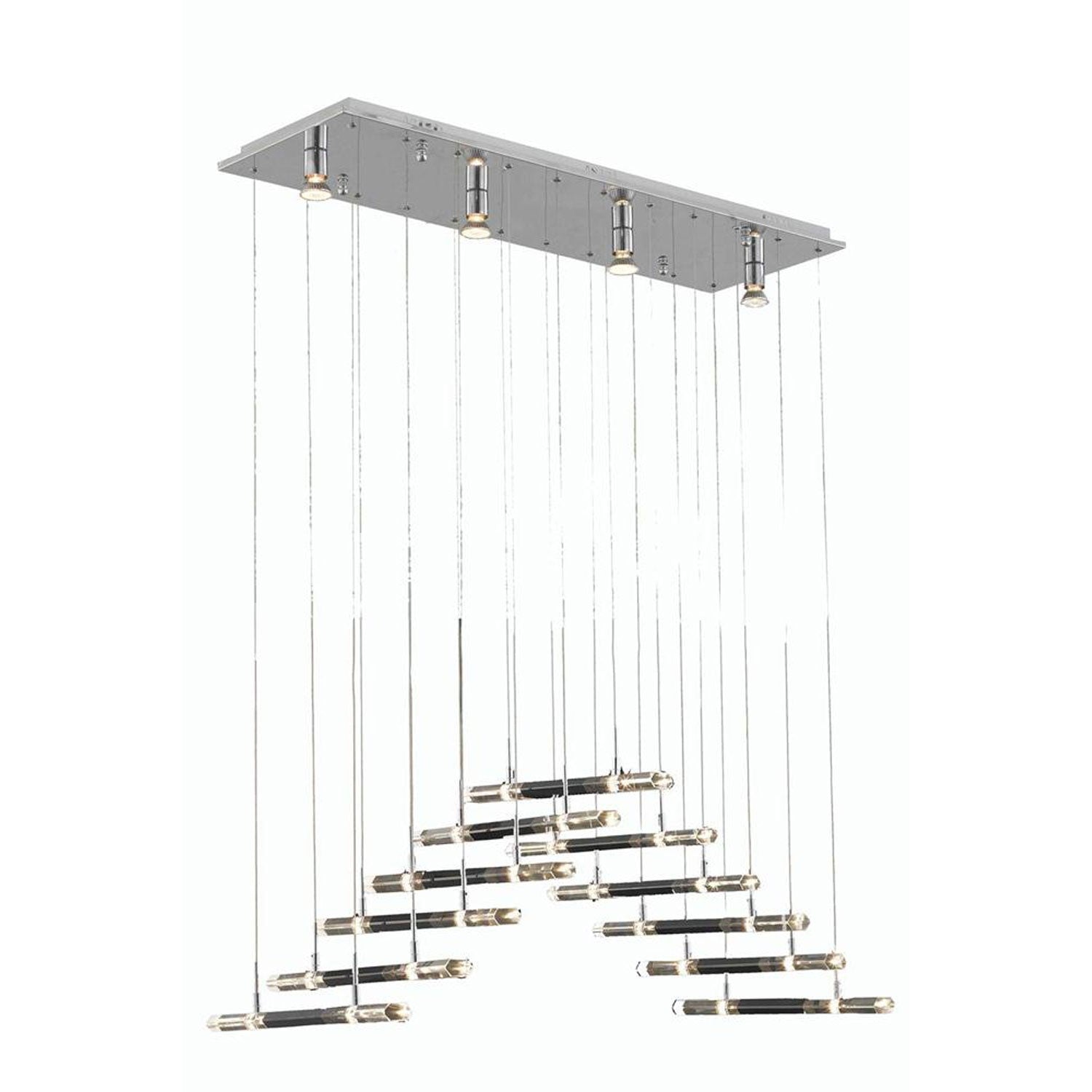 Alpha Chrome 22-Light Chandelier with Elegant Cut