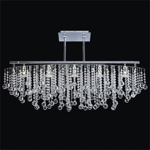 Crystal Rain Five Light Island Pendant