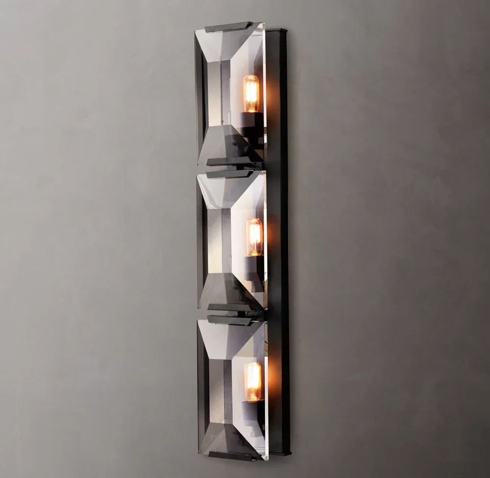 Harlow Crystal Triple Wall Light, Bedroom Wall Sconce, detail 3